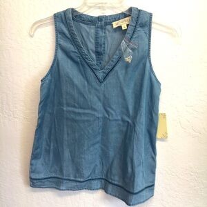 Sweet Wanderer Chambray blue tank top NWT